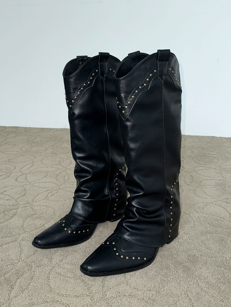 Leather western warmer boots