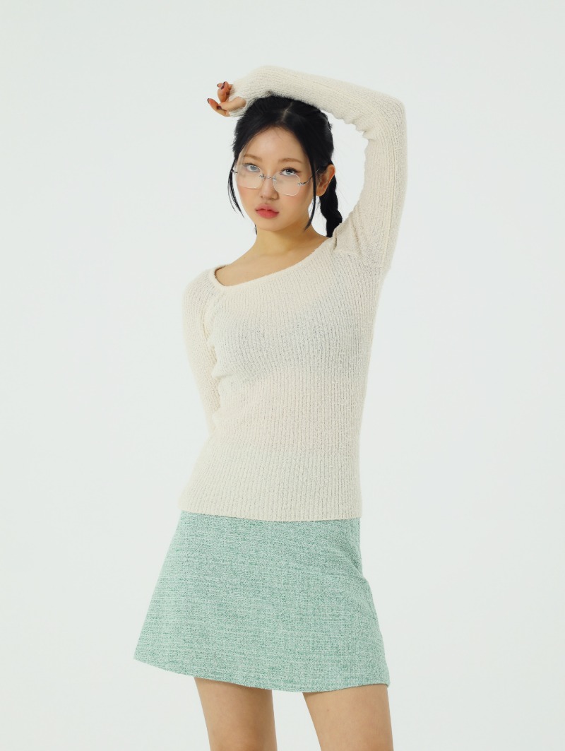Terry knit top(Ivory)