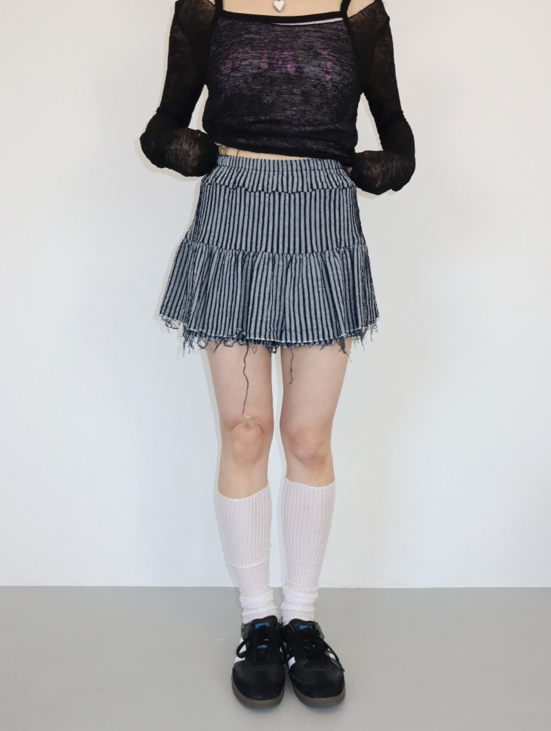 Denim cancan mini skirt