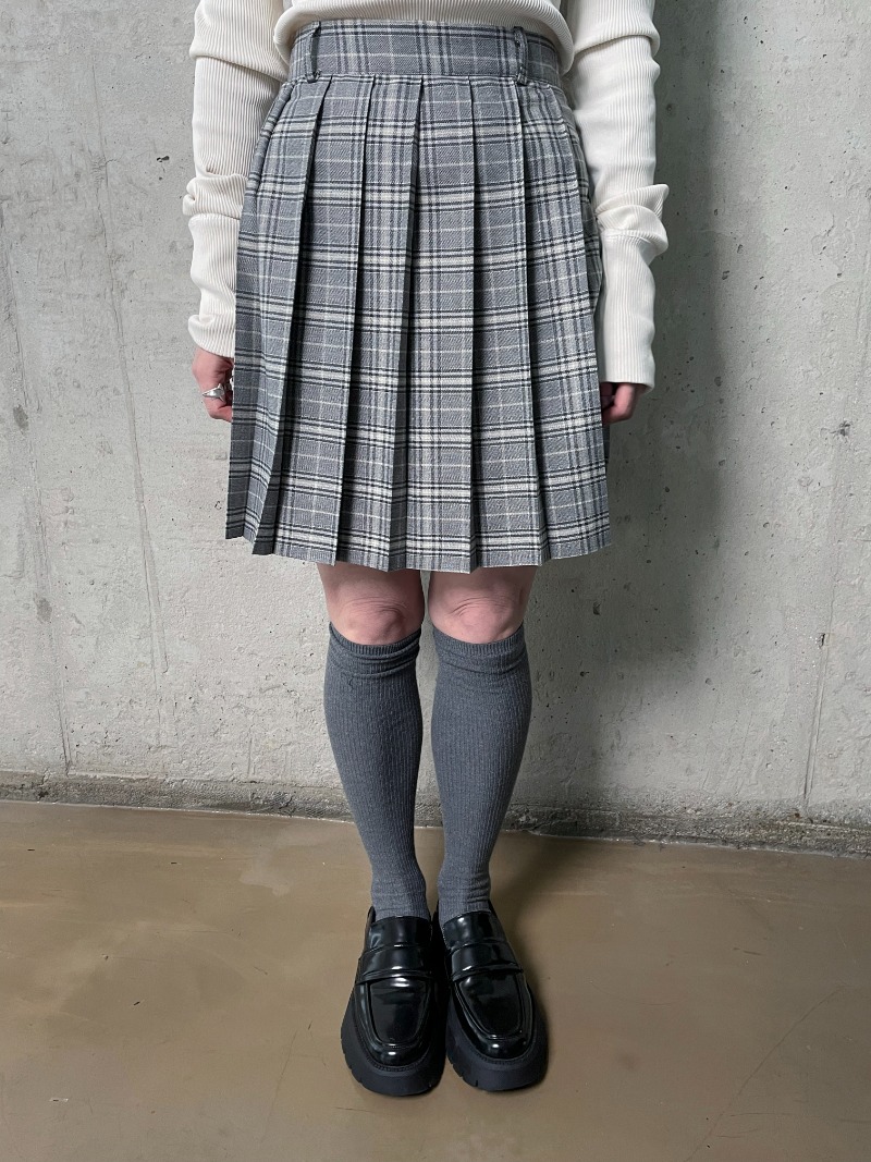 [GREY 당일배송] Midi pleats skirt